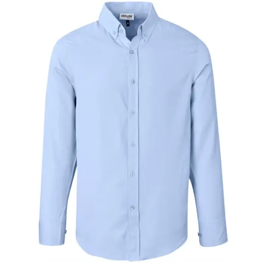 Mens Long Sleeve Nottingham Shirt Sky Blue Front